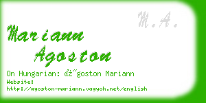 mariann agoston business card